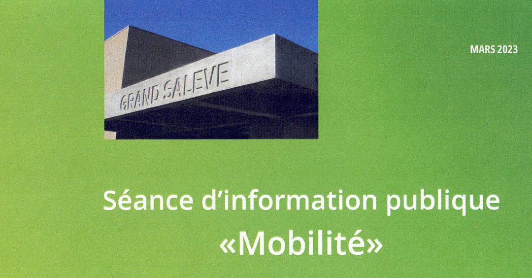 Séance d’information publique “Mobilité” !