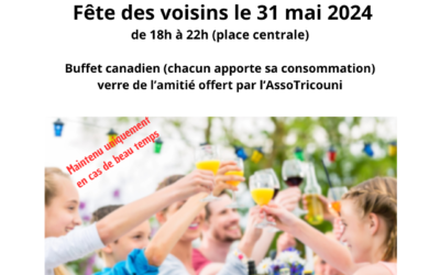 Fête des voisins 31 mai 2024
